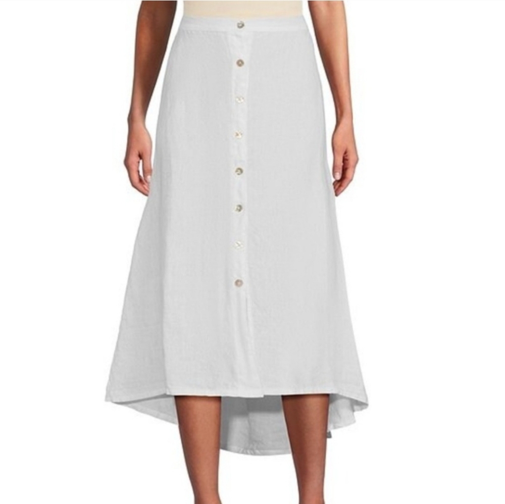 bryn Walker White Linen Maxi Skirt S NWOT